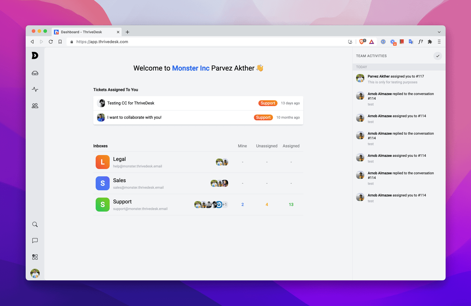 tablero ui - ThriveDesk