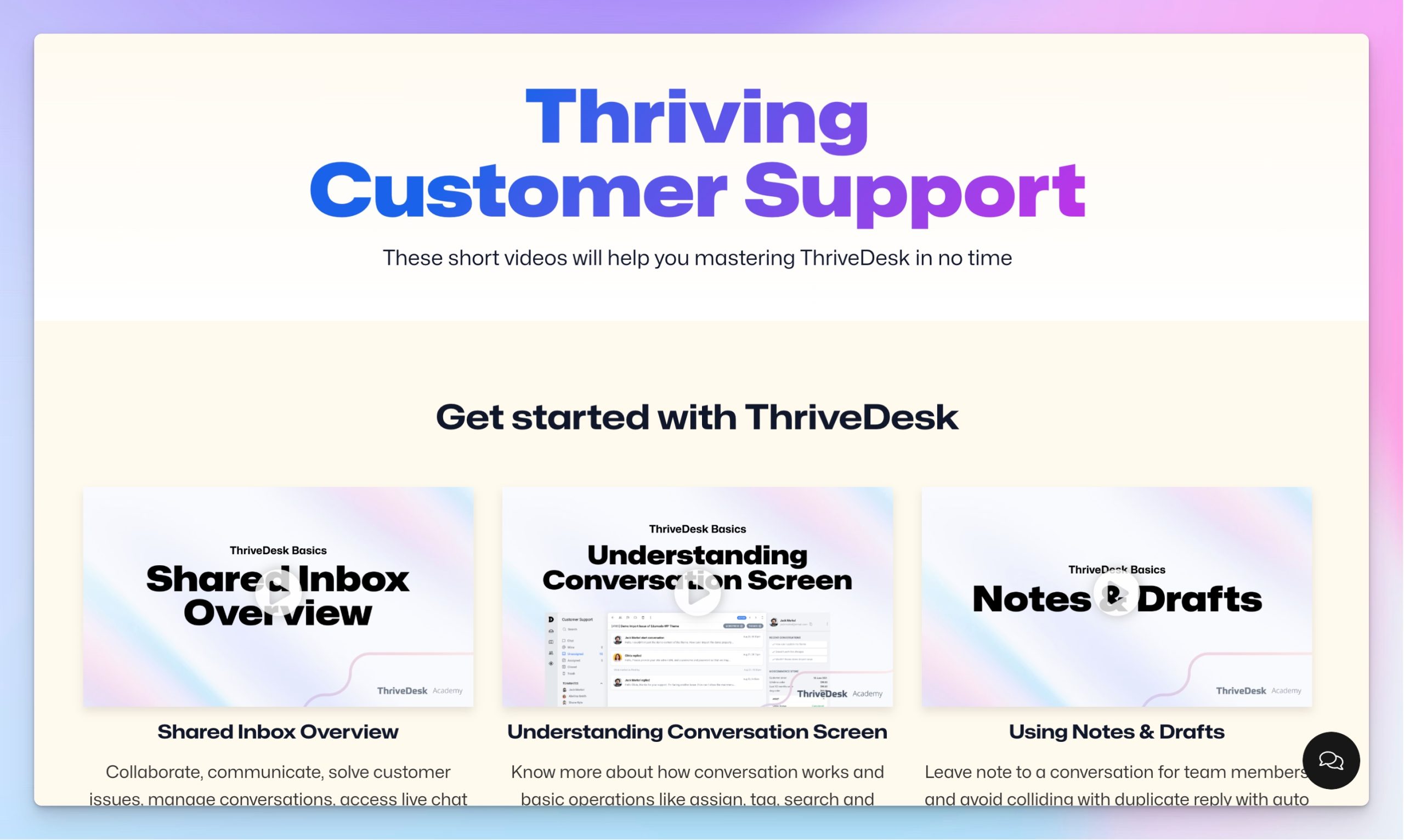 centro de aprendizaje a escala - ThriveDesk